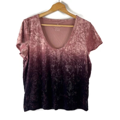 Top de terciopelo para mujer American Eagle Outfitters talla XL rosa púrpura ombre Foto 1 de 4
