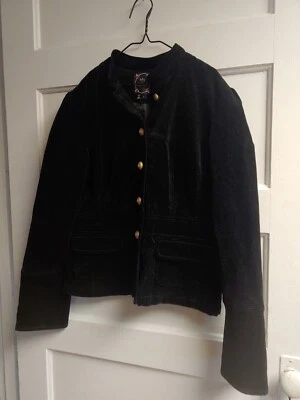 Vintage velvet black jacket; size L - Image 1 of 3
