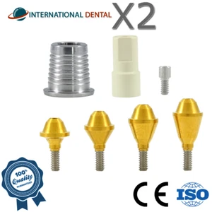 2 Slim Titanium Straight Multi-Unit 1.6 System CAD/CAM Set Int Hex 2.0mm - Picture 1 of 6