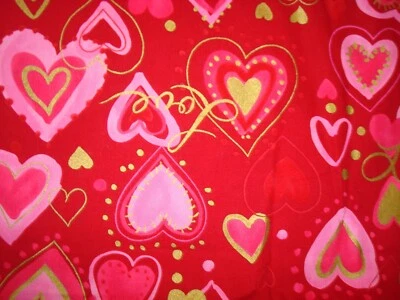 1.5 yds Concord Fabric The Kesslers Valentine Hearts Quilt Craft 44" x 53" BTP - Image 1 of 4