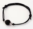 2 pc Black Leather Lava Bead Aromatherapy Diffuser Scent Bracelet Essential Oil