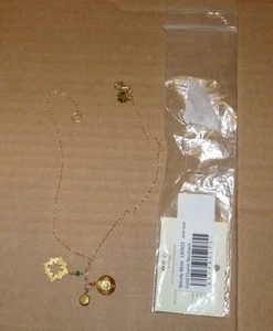 NEW WENDY MINK Charm Necklace Women Ladies Gold NEW NIP NWT - Picture 1 of 1