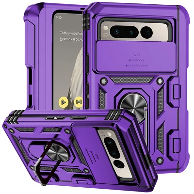 For Google Pixel Fold Shockproof Armor Kickstand Case W/ Slide Camera Protector - Image 1 of 4