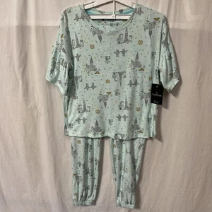 Cuddl Duds Womens Cityscape Pajama 2 Piece Color Mint Size S - Picture 1 of 9