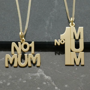 Collar Colgante Enchapado en Oro No1 Mamá Cadena Dije Día de la Madre Regalo de Cumpleaños - Imagen 1 de 6