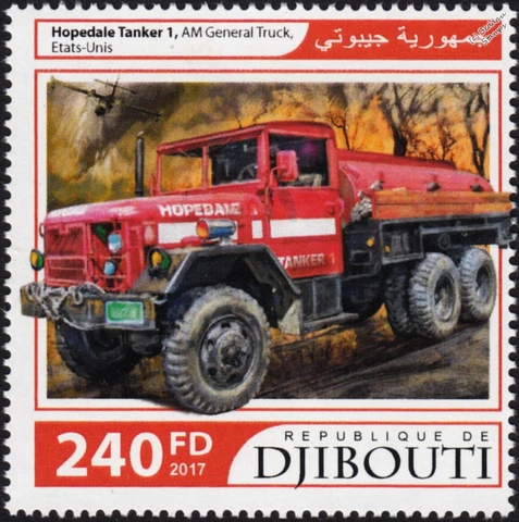 1975 AM GENERAL 6x6 Tanker (Hopedale) Fire Engine Truck Firefighting Stamp #314 Cover
