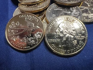 2008 State quarter (24k GOLD PLATED) Oklahoma Coin UNCIRCULATED 1 - Picture 1 of 2