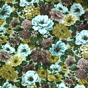 Vintage waverly Baumwolle Blumenmuster Stoff Stratford Garten Blumen Ferienhaus 1,8 Yds grün - Bild 1 von 12