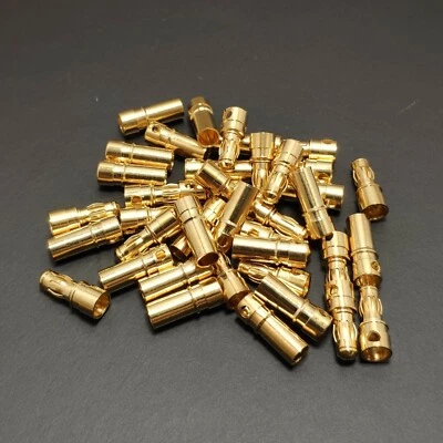 100PCS 3.5mm Gold-plated Bullet Connector for RC Airplane Car ESC Motor Plugs - Image 1 of 4