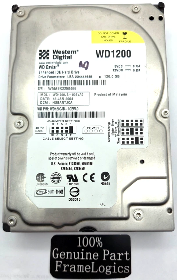 WD Caviar WD1200 IDE HDD - BAD - Image 1 of 3