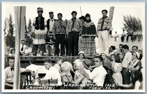 SEMINOLE INDIAN WEDDING MUSA ISLE FLORIDA VINTAGE REAL PHOTO POSTCARD RPPC - Picture 1 of 2