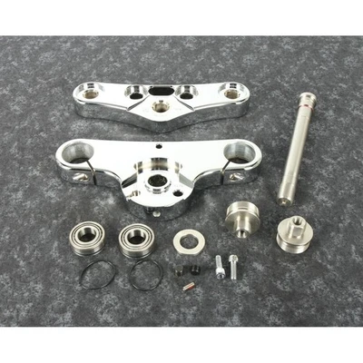 Hawg Halters Inc. Chrome 49mm 6 Degree Rake Triple Tree Kit - 49WGCR6-ST18 - Image 1 of 2