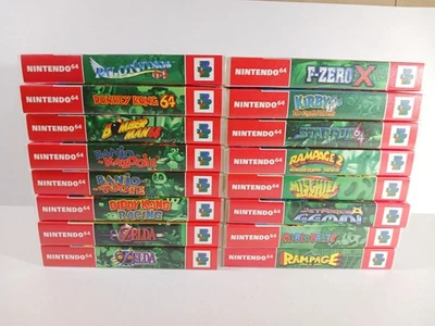 Fundas para juegos N64 soportes artículos de exhibición reemplazos Nintendo 64 varios usados Foto 1 de 4