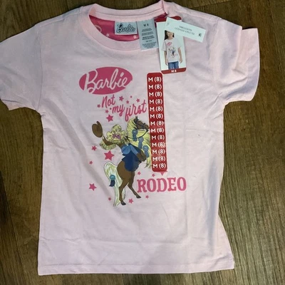 Camiseta Barbie Not My First Rodeo Rosa Manga Corta Talla 8 Foto 1 de 2