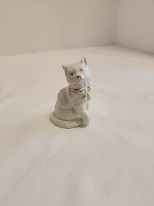Lenox sitzende hübsche Katze Kätzchen weißes Kätzchen mit Schleife 3 Zoll - Bild 1 von 4