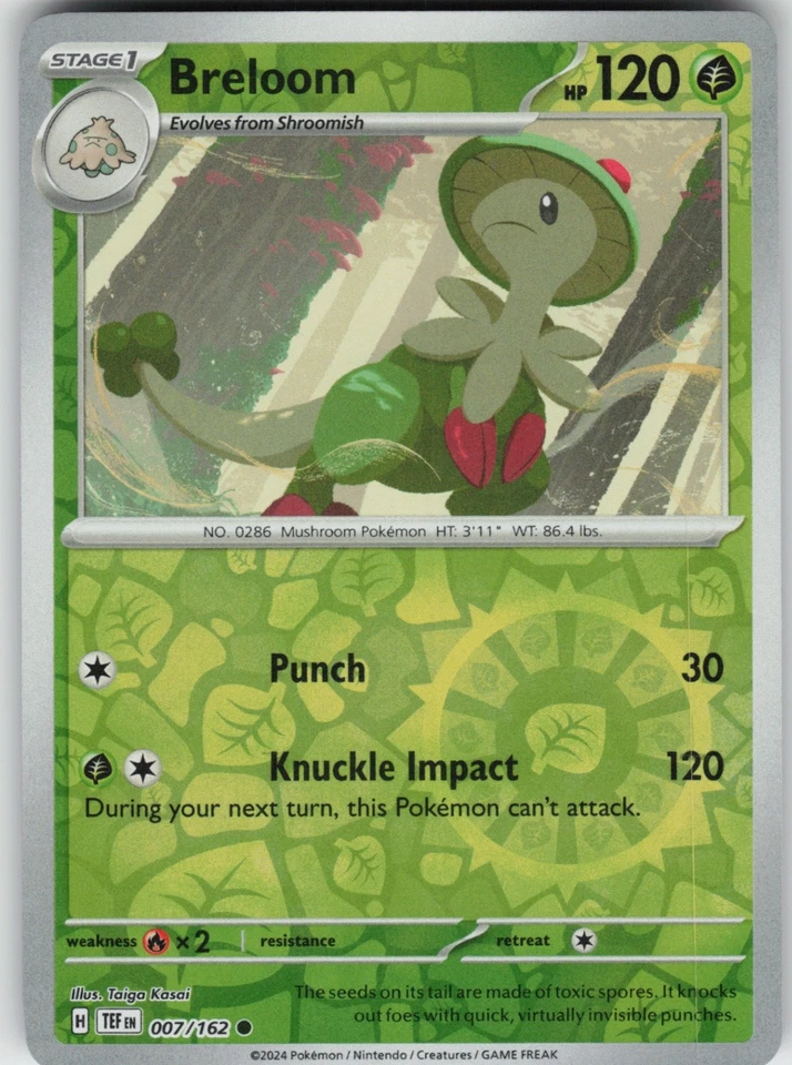 PO-01 Reverse Holo Breloom 007/162 Common SV05: Temporal Forces - Image 1 of 1