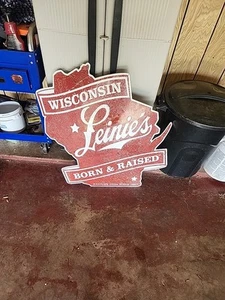 Leinenkugel's Beer Wisconsin BORN & RAISED tin metal embossed sign Leinie 37x32" - Picture 1 of 6