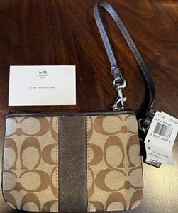 Coach Wristlet 12cm Small 551158 Khaki handbag Wallet Clutch - Picture 1 of 6