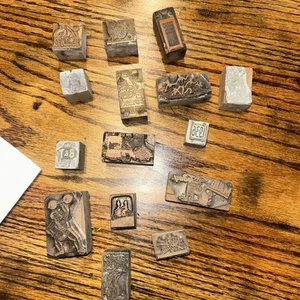 Really Old (1930’s) Printing Blocks With Copper & Zinc Images To Print On Paper - Picture 1 of 3