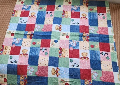 23" Vtg Daisy Kingdom #0074 Character Patchwork fabric Bears & Balloons HTF - Image 1 of 3