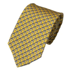 Brooks Brothers reine Seide Krawatte gelb Kettenglied Design 60" lang 3,25 Breite - Bild 1 von 7