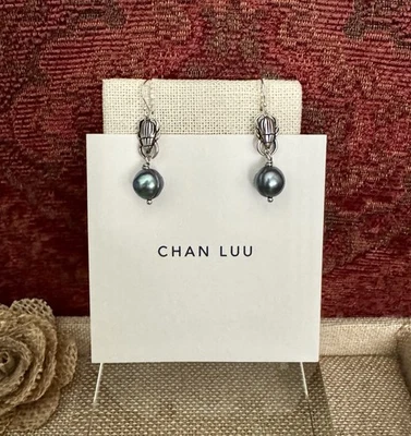 NEW $125 Chan Luu Freshwater Peacock Pearl Scarab 🪲 Earrings ~ 🌺 GORGEOUS! - Image 1 of 4
