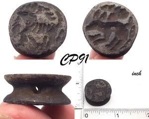 Old Near Eastern Bactrian Sasanian Intaglio Stone Engraved Bead Seal Stamp #CP91 - Picture 1 of 9