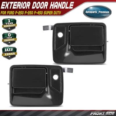Manija de puerta exterior delantera negra 2 piezas con cerradura para Ford F-250 F-350 Super Duty Foto 1 de 4