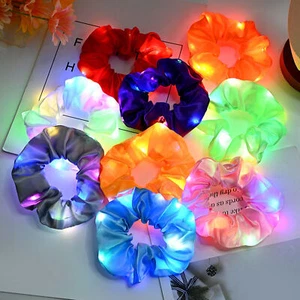 9PCS LED Haargummi Elastische Zopfgummi Haarband Pferdesschwanz Scrunchie - Bild 1 von 13