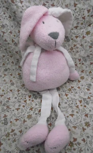 Ck/ BOUT'CHOU DOUDOU LAPIN ROSE NEZ NOIR ETOILE ROSE FLUO ECHARPE 38CM NEUF - Picture 1 of 3