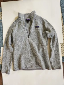 Patagonia Better Sweater Women's M Gray 1/4 Quarter Zip Fleece Jacket Pocket - Picture 1 of 5