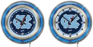 NCAA - Anillo doble de neón de Carolina del Norte, logotipo reloj logotipo equipo universitario logotipo - Imagen 1 de 9