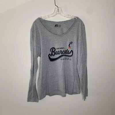 Camisa Russell Athletic Cincinnati Bearcats para mujer XL gris manga larga Foto 1 de 4