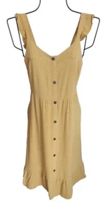 Monteau Leinenmischung Midikleid Rüschensaum und Ärmel XS Neu mit Etikett - Bild 1 von 10