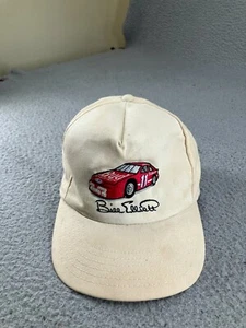 Vintage Bill Elliott Budweiser Racing Hat Cap Snapback White 80s 90s USA Nascar - Picture 1 of 19