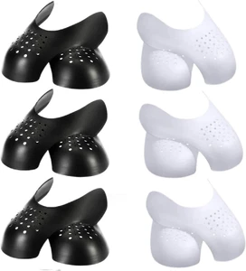 6 Pairs Shoe Crease Protectors for Air Force 1 & Jordan 1, White+Black Anti-Toe - Picture 1 of 12