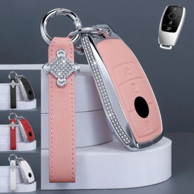 Genuine Leather Car Key Case Cover For Mercedes Benz A B C E S G GLA GLB GLC GLE - Image 1 of 4
