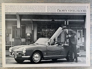 Crown Vinylbodenbelag Haus Jenkinstown PA Auto MCM 1960 Vintage Druck Werbung - Bild 1 von 1