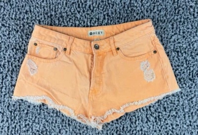 Pantalones Cortos Roxy 28 Cortes Denim Naranja Botón Mosca Informales Damas Foto 1 de 4