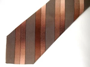 Corbata corta vintage a rayas marrón 55" Carriage Cravats para hombre de colección - Imagen 1 de 4