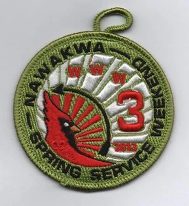 OA Nawakwa Lodge 3 Activity Patch, 2013 Spring Service Weekend (eR2008-1), Mint! - Picture 1 of 1