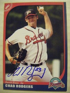 CHAD RODGERS signed 2007 DANVILLE BRAVES baseball card AUTO CUYAHOGA FALLS OH HS