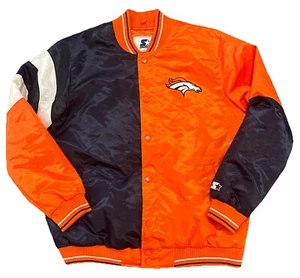 Denver Broncos Giacca XL Starter Uomo Arancione Blu Bottone - Foto 1 di 6