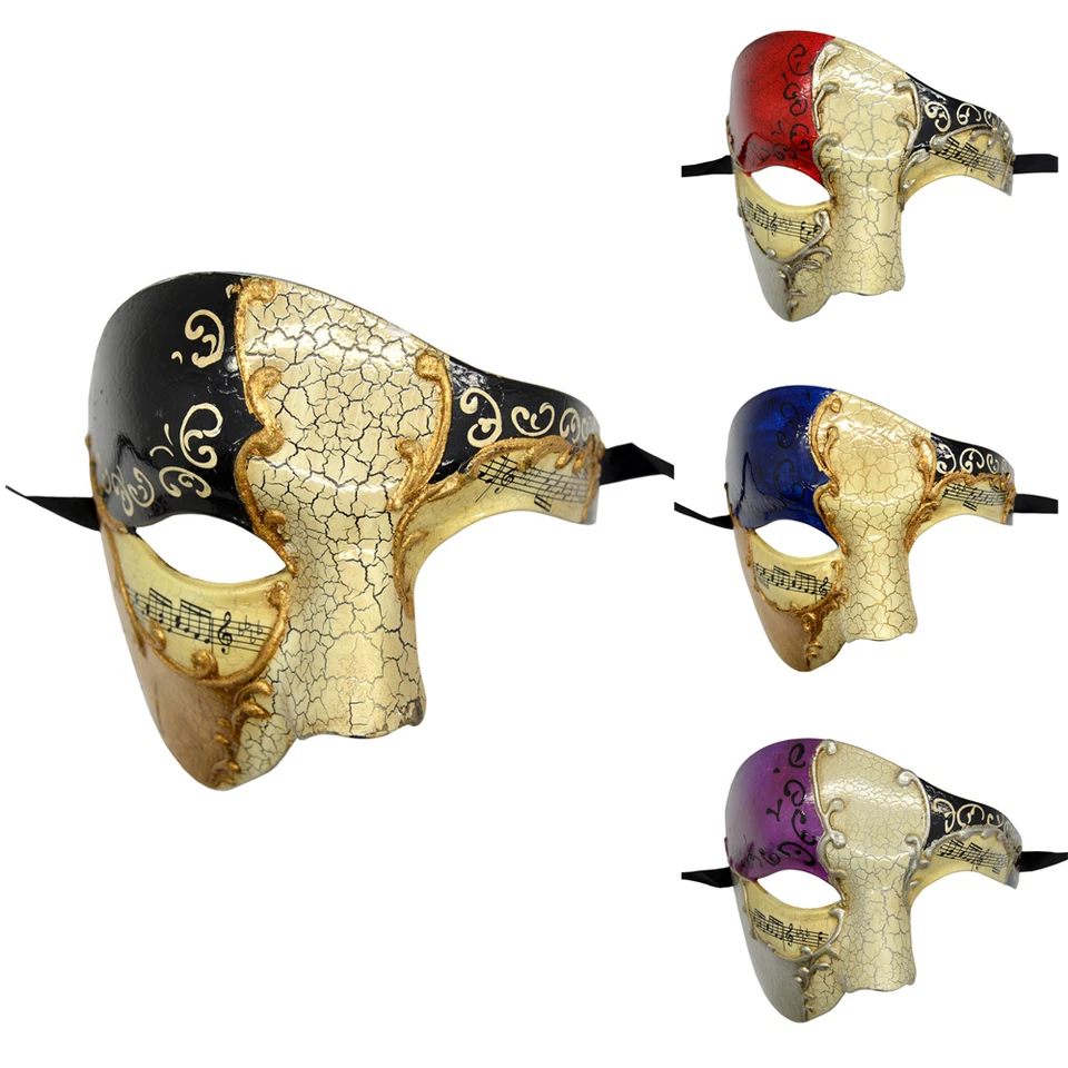 Phantom Mask Musical Half Face Venetian Masquerade Mask Phantom Men Mask - Image 1 of 1