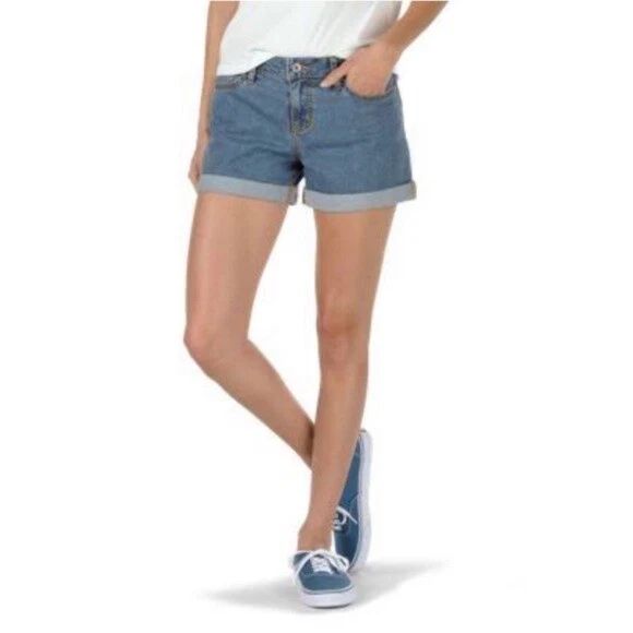 Pantalones cortos de mezclilla para mujer Vans Boyfriend con puño azul talla 28 Foto 1 de 1