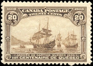 Canada Mint H F+ 20c Scott #103 1908 Quebec Tercentenary Issue Stamp - Bild 1 von 2
