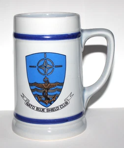 Vintage Nato Blue Shield Club Stein Made in Soholm Denmark CQ1 - Picture 1 of 8