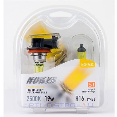 Hyper Yellow Nokya H16 Type 2 Headlight Fog Light Bulb 2500K Stage 1 - Image 1 of 2