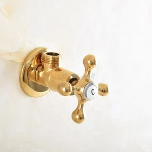 1pcs Gold Color Brass 1/2"malex 1/2" male Brass Bathroom Angle Stop Valve aav013 - Picture 1 of 7