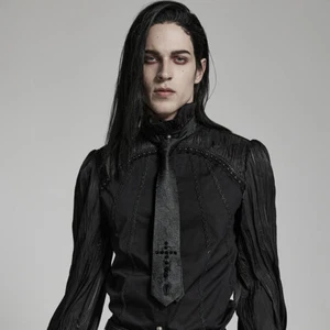 Punk Rave Tie - Black Cross gothic vampire witcher witcher victorian goth - Picture 1 of 8